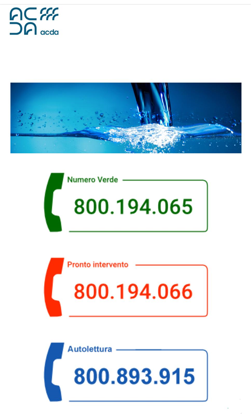 ACDA: Comunicazione inerente il servizio di lettura misuratori dell’acqua